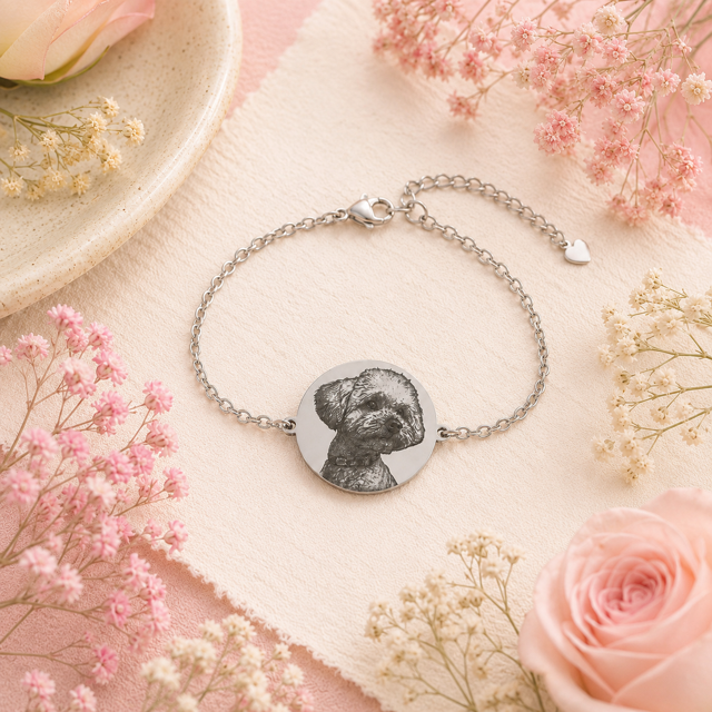 Pulsera Personalizada circular Plateada