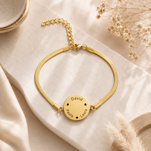 Pulsera Personalizada Circulo Dorado