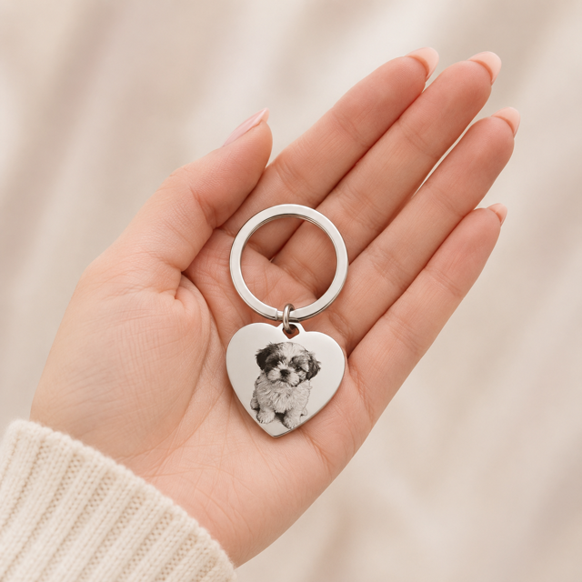 Llavero Corazón Personalizable Plateado