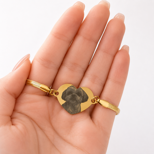 Pulsera Personalizada Corazón Dorado