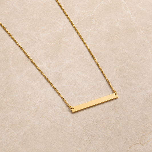 Collar Personalizado Barra Horizontal Dorado