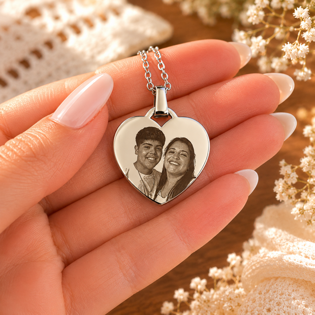Collar Personalizado Corazón Plateado
