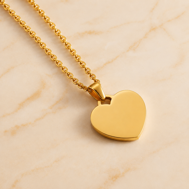 Collar Personalizado Corazón Dorado