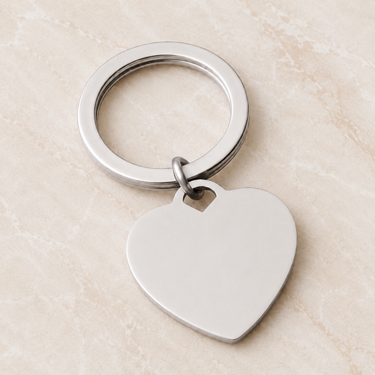 Llavero Corazón Personalizable Plateado