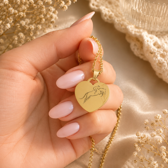 Collar Personalizado Corazón Dorado