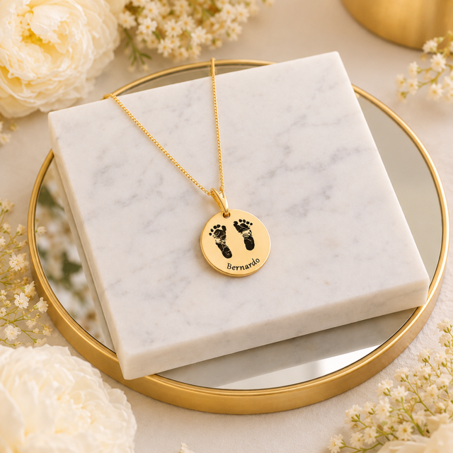 Collar Personalizado Circular Dorado