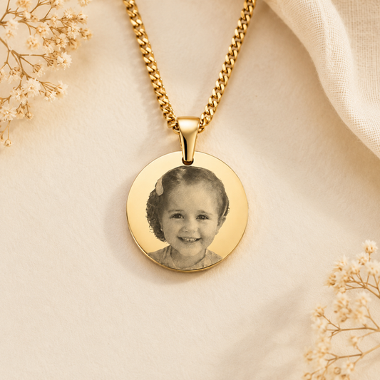 Collar Personalizado Circular Dorado