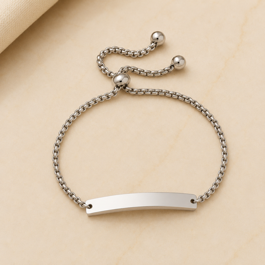 Pulsera Personalizada Barra Plateada