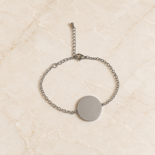 Pulsera Personalizada circular Plateada
