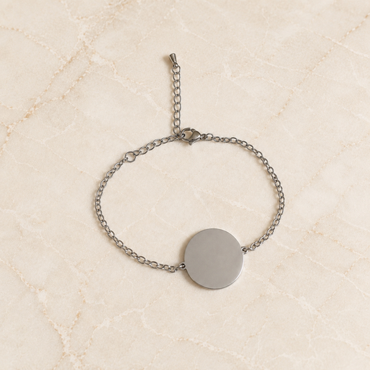 Pulsera Personalizada circular Plateada