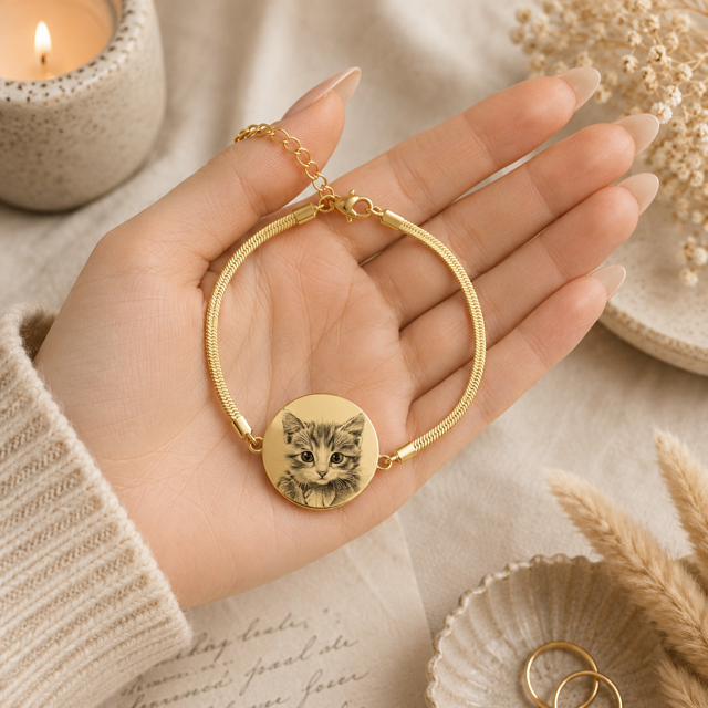 Pulsera Personalizada Circulo Dorado