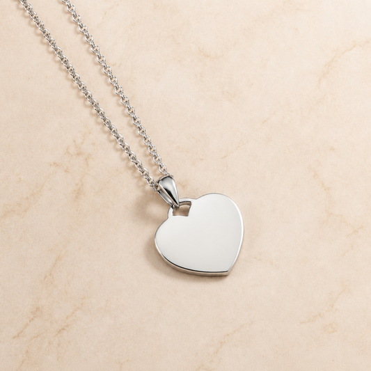 Collar Personalizado Corazón Plateado