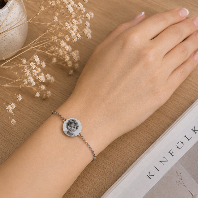 Pulsera Personalizada circular Plateada