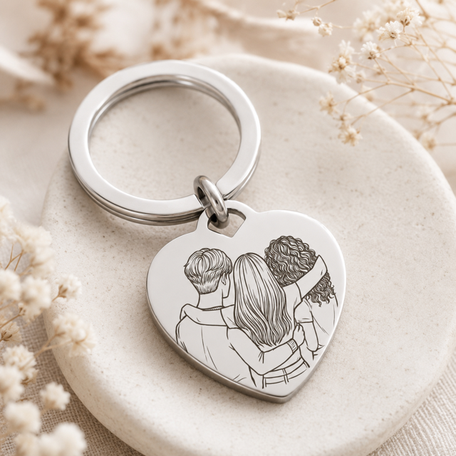 Llavero Corazón Personalizable Plateado